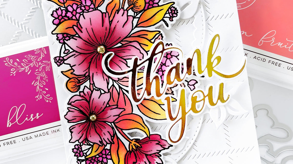 Autumn Cosmos Bunch Thank You Card | Dilay Nacar