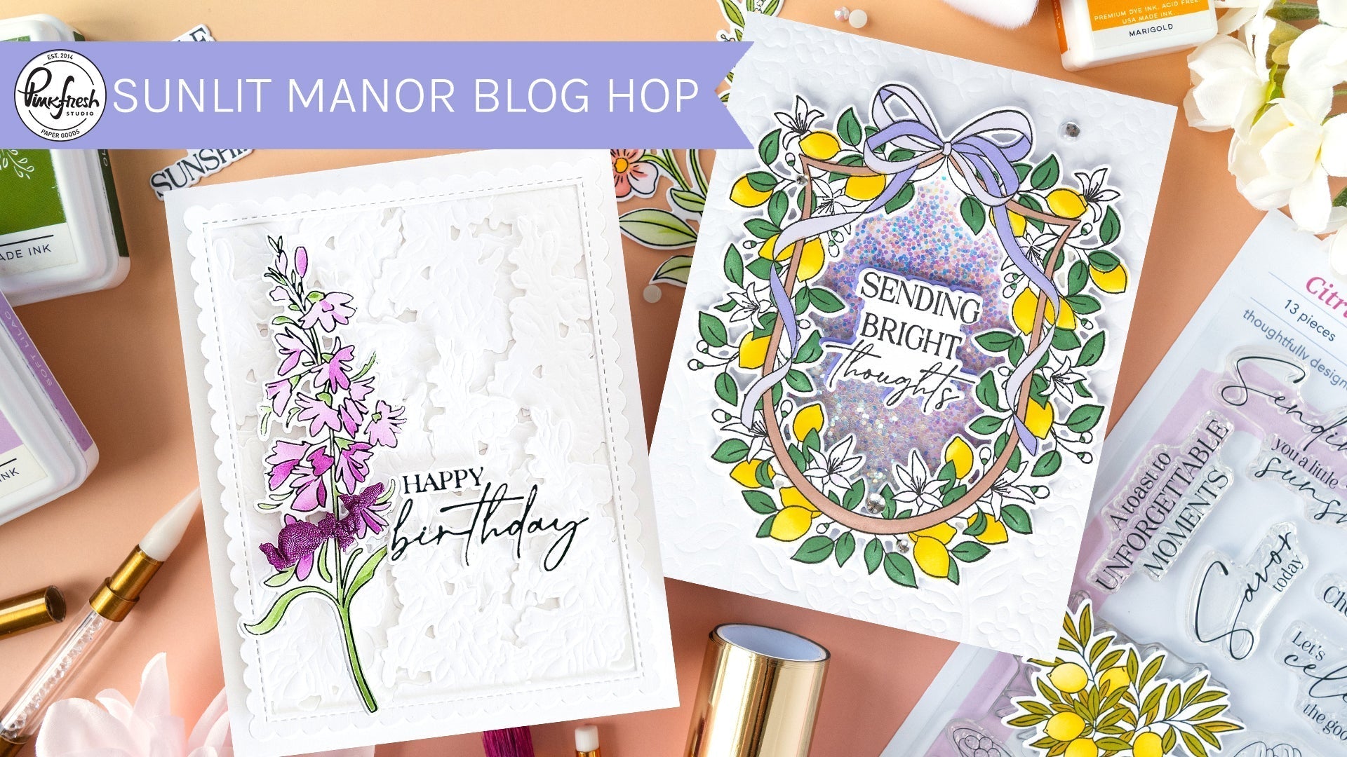 Shop The 'Sunlit Manor' Release | EasyBlend Grip Mats, Stamps, Dies, Stencils, & Press Plates!