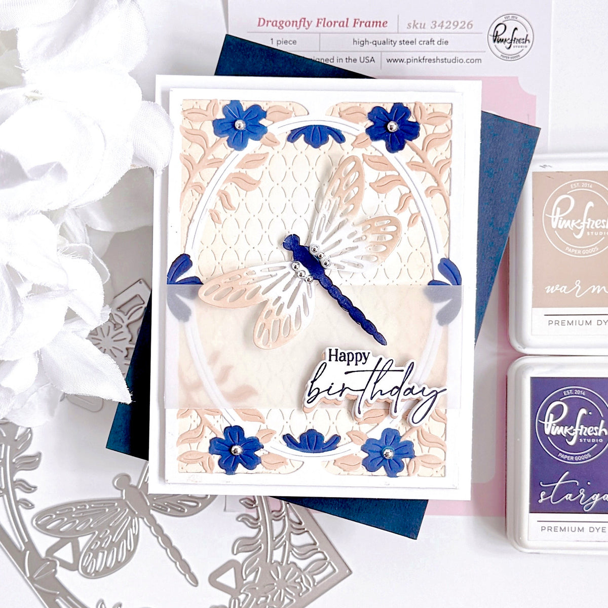 Dragonfly Floral Frame coverplate die