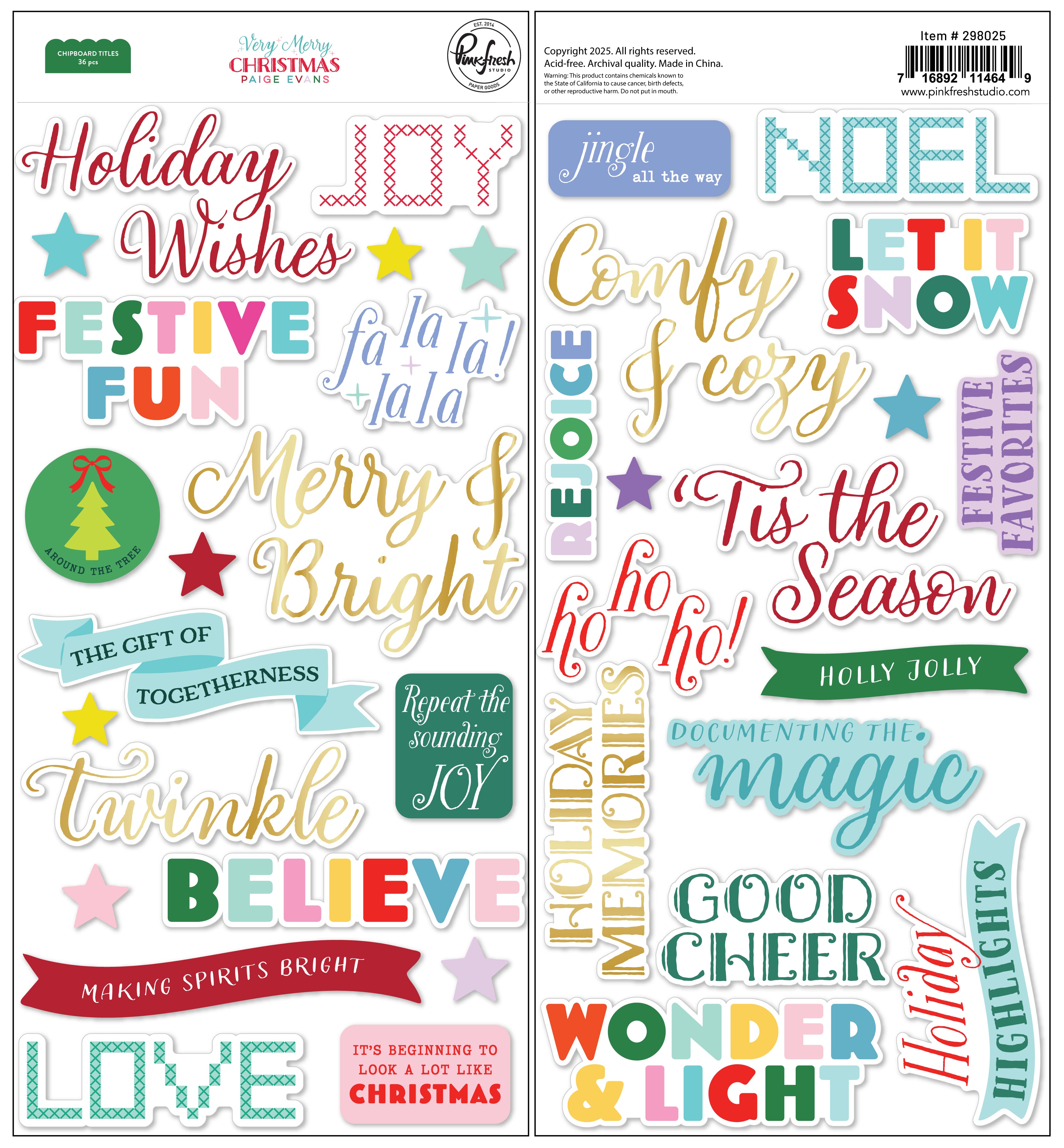 Very Merry Christmas: Chipboard Titles