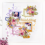 Slim Leafy Squares Stencil