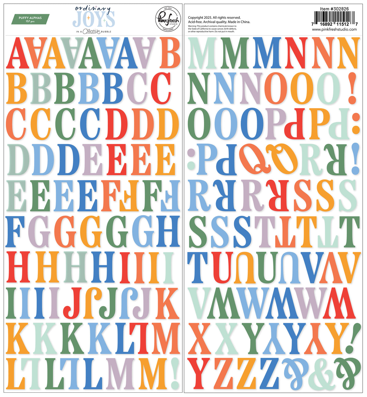 Ordinary Joys: Puffy Alpha Stickers