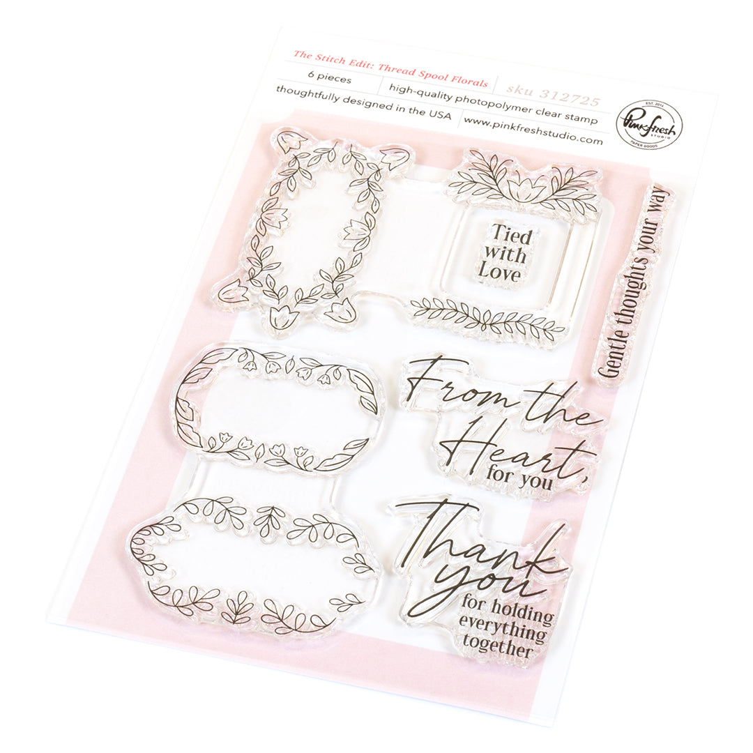 The Stitch Edit: Thread Spool Florals stamp