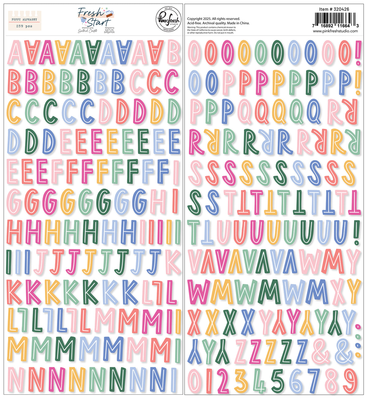 Fresh Start: Puffy Alpha Stickers