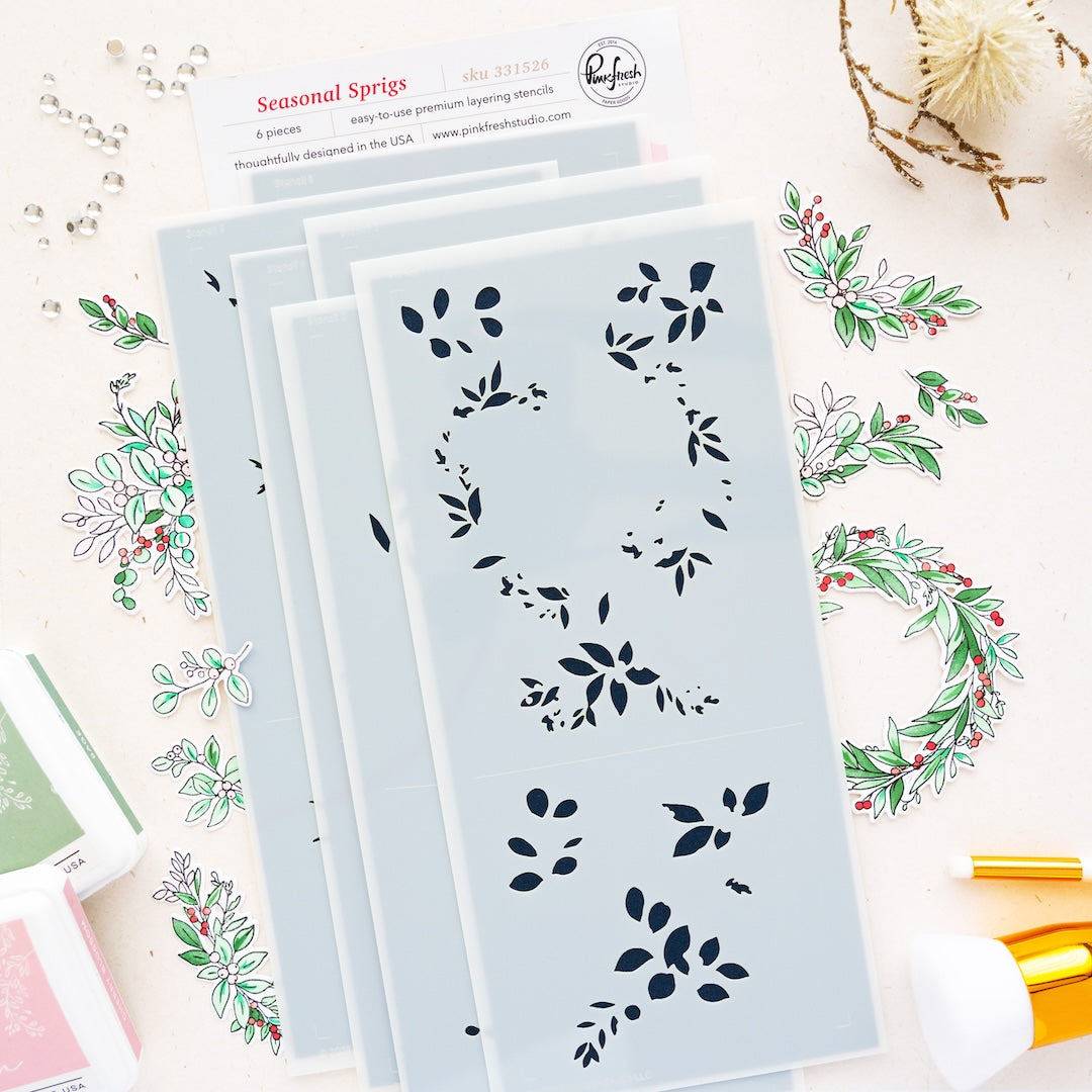 Seasonal Sprigs stencil
