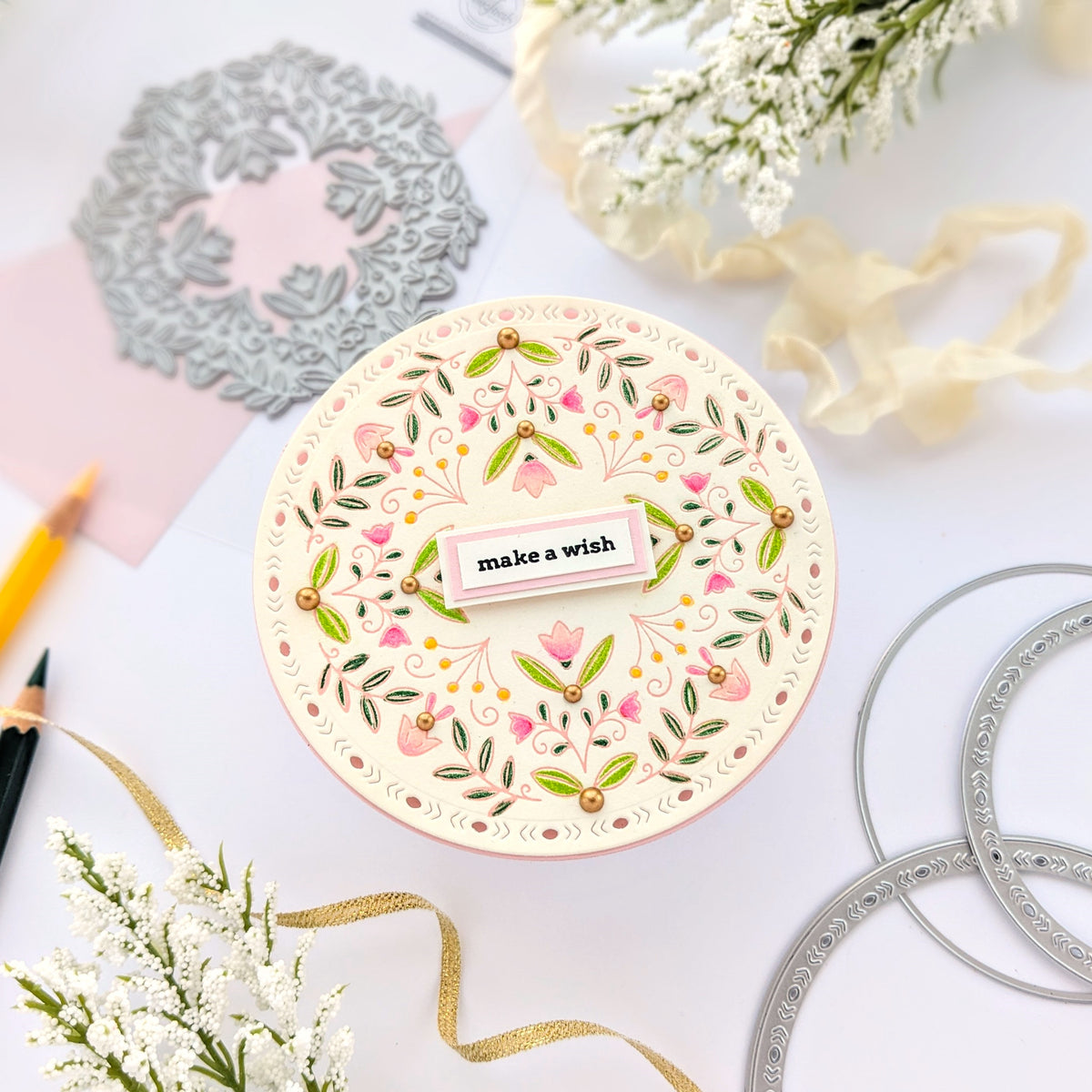 Floral Round Frame press plate