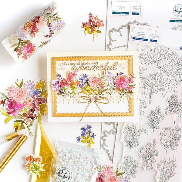 Pinkfresh Studio - Joyful Bouquet 4 Washi Tape with gold foiling