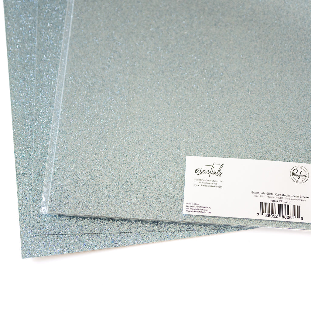 Essentials Glitter Cardstock: Ocean Breeze