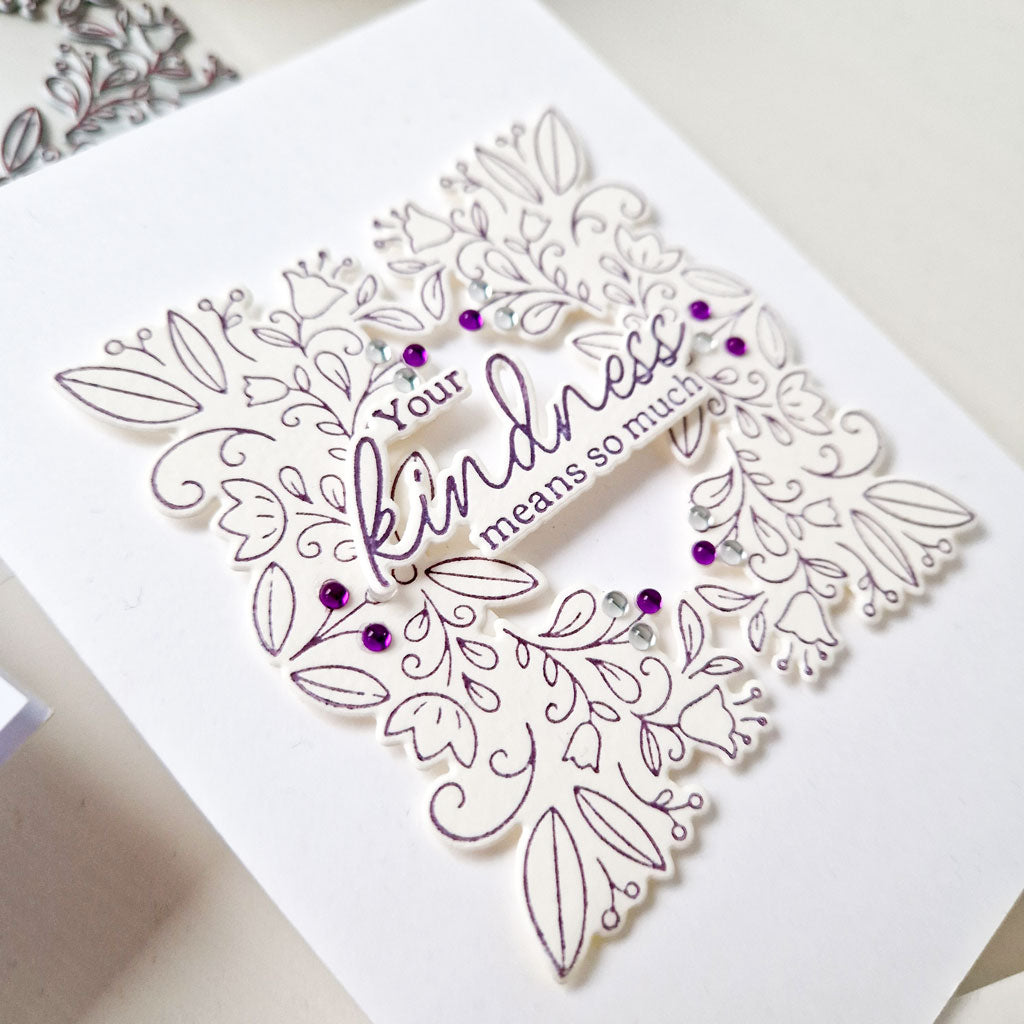 Floral Square Frame press plate