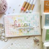 Slim Leafy Squares Stencil