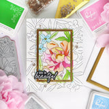 Blooming Peony stencil