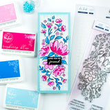Slim Leafy Squares Stencil