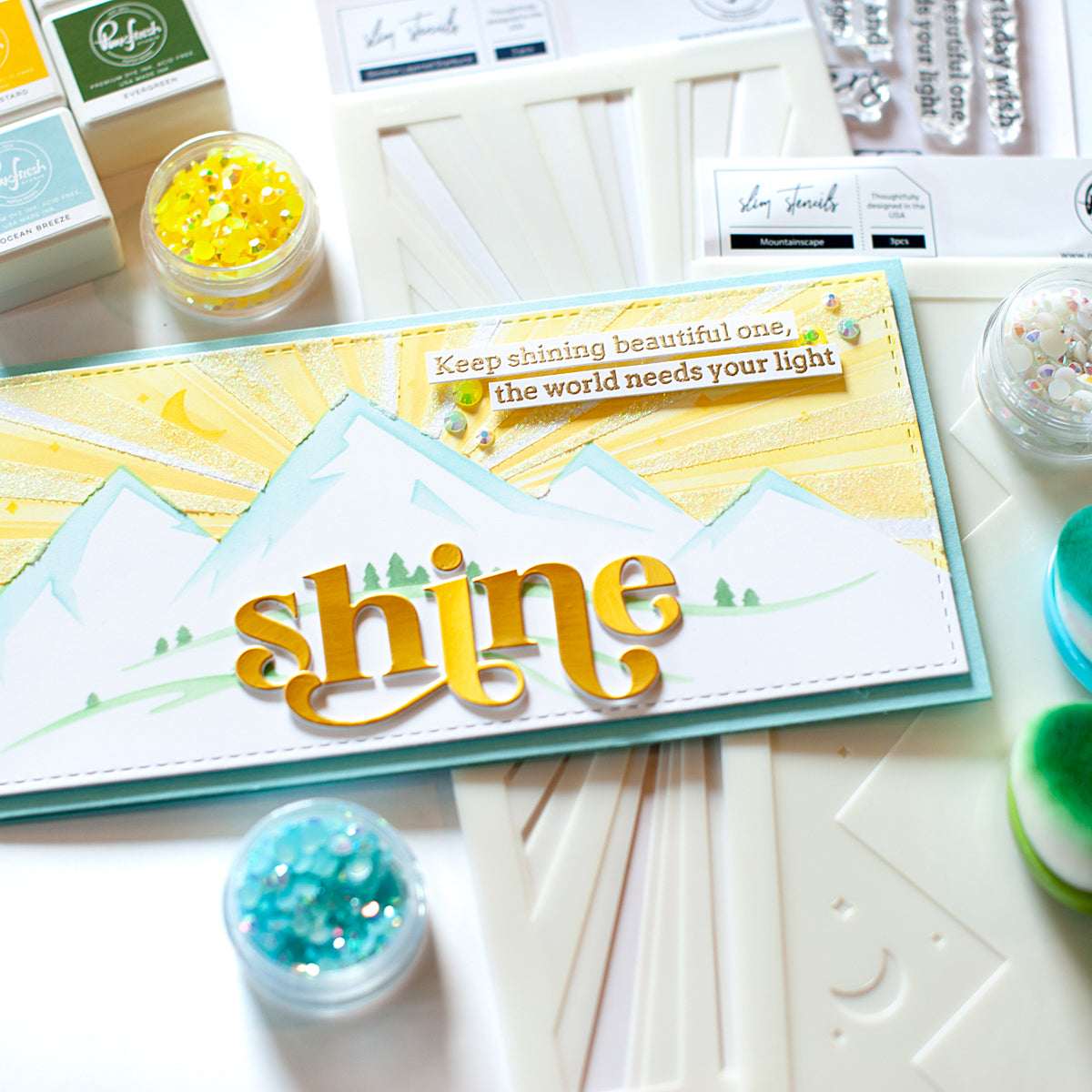 Slimline Layered Starburst layering stencil set
