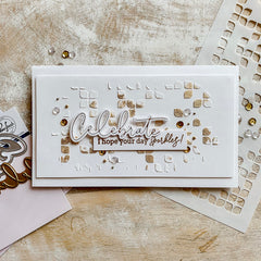 Slimline Leafy Squares Stencil