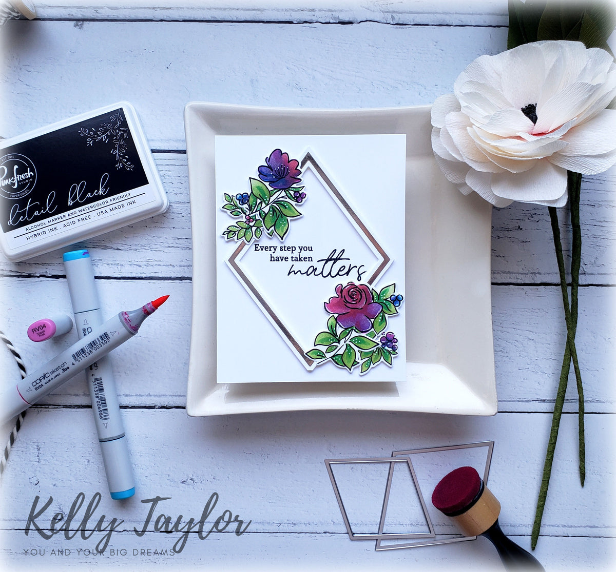 Rainbow Floral Washi die