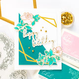Rainbow Floral Washi die