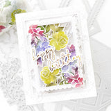 Rainbow Floral Washi die