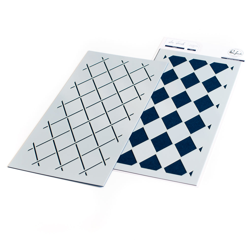 Slim Argyle Layering Stencil set