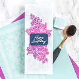 Slim Leafy Squares Stencil