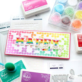 Slim Leafy Squares Stencil