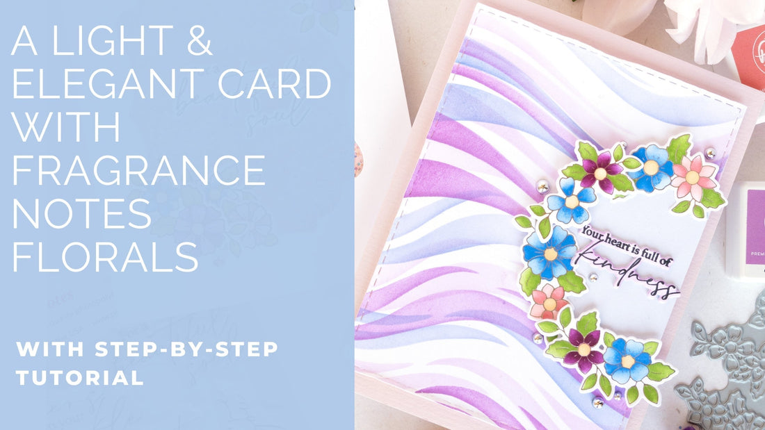 Fragrance Notes Card with Soft Stenciled Background | Kathleen Schmelz