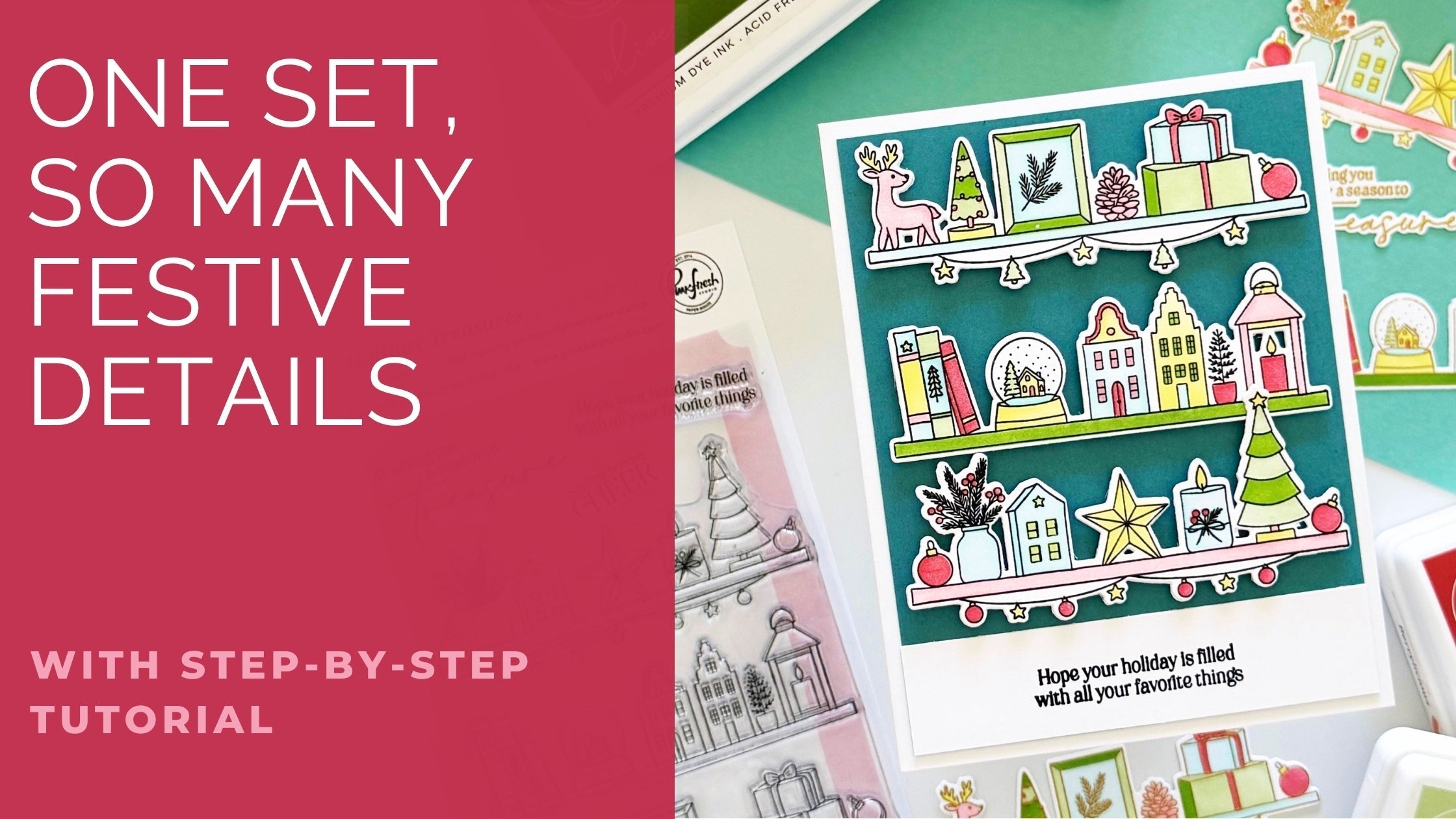 Bright & Colorful Christmas Card with Holiday Treasures | Dana Kirby