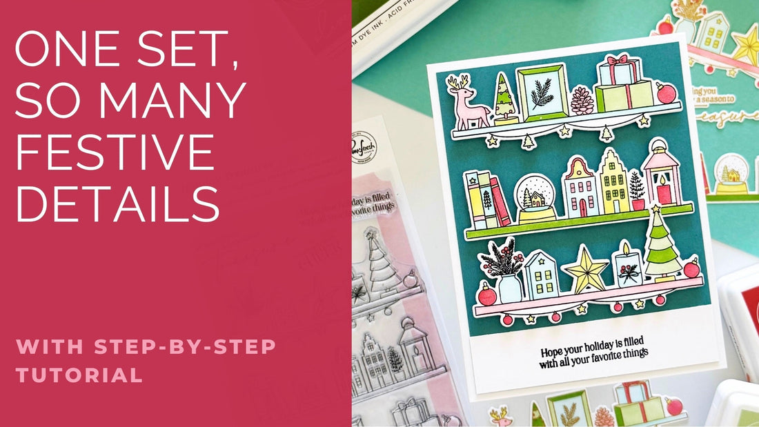 Bright & Colorful Christmas Card with Holiday Treasures | Dana Kirby
