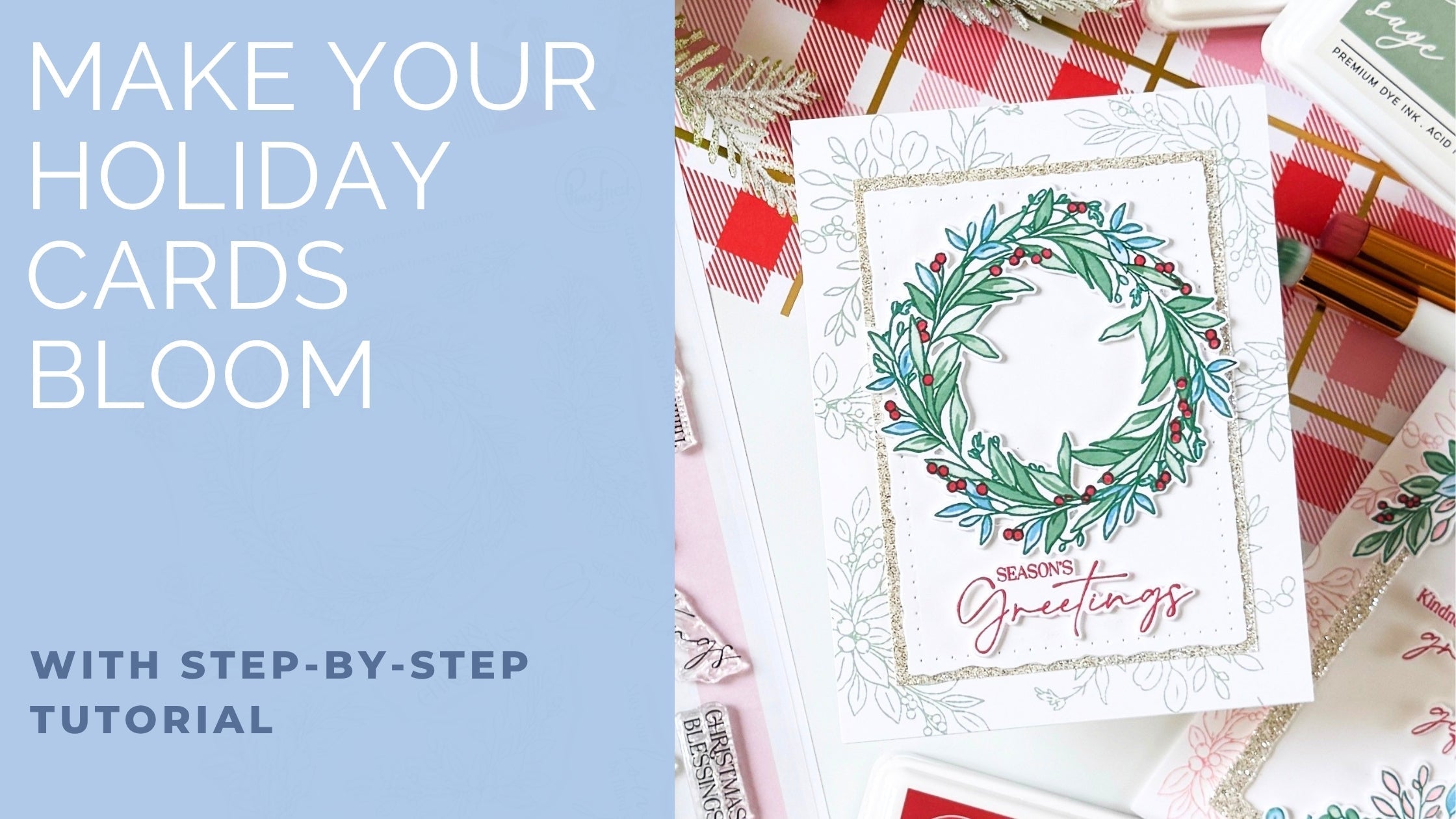 Two Festive Cards with the Seasonal Sprigs Suite