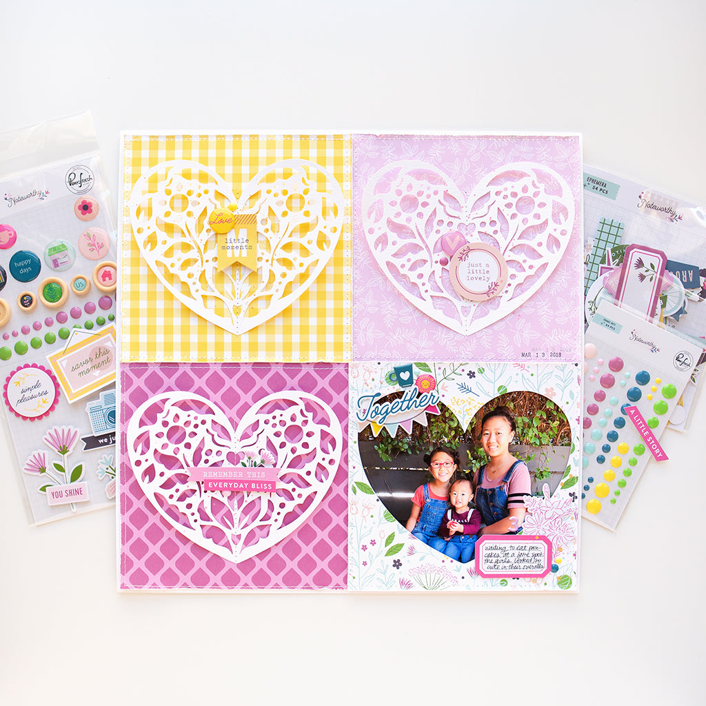 Using squares on your layouts, featuring Pinkfresh Studio's Super Cool and Noteworthy collections