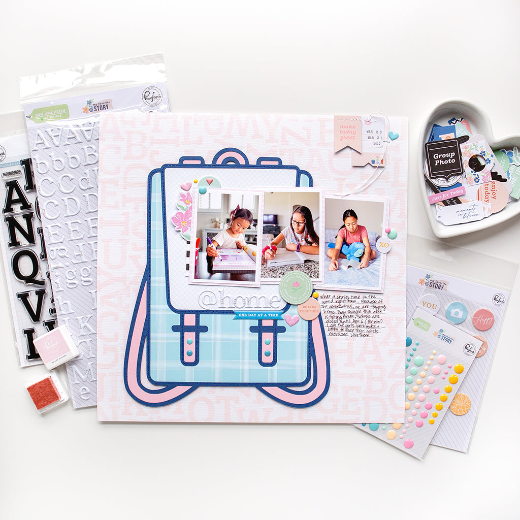 2 layouts featuring the new My Favorite Story collection