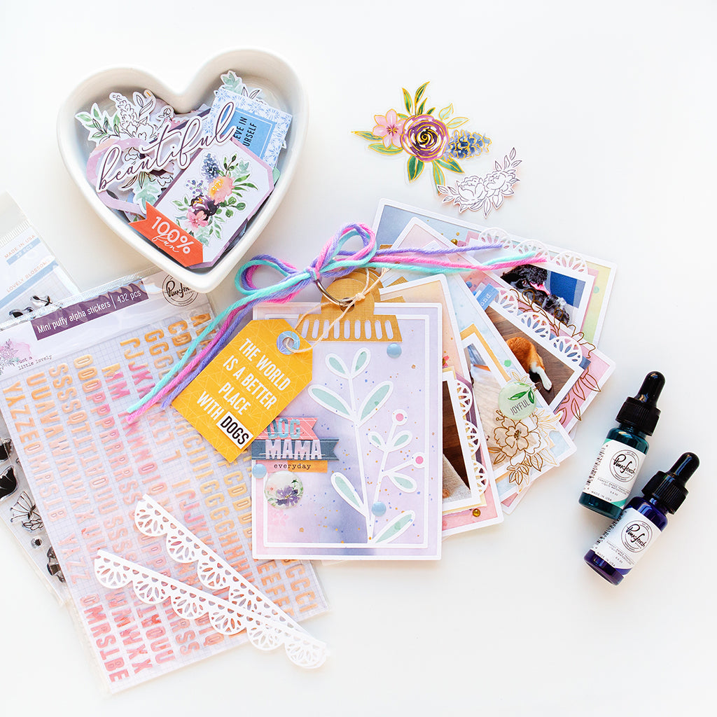 Dog Mama, clipboard mini album featuring the Just a Little Lovely collection