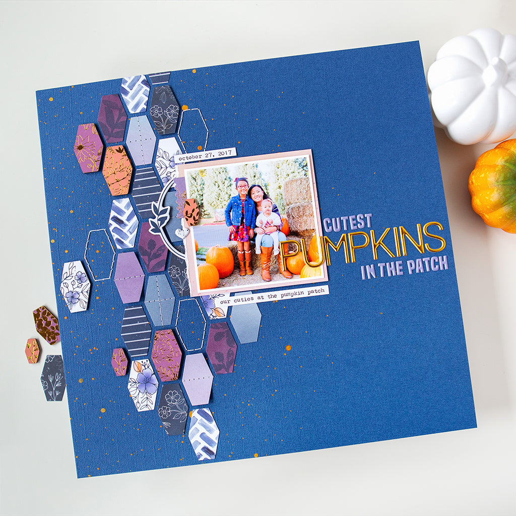 Fall scrapbooking layouts featuring Indigo Hills 2