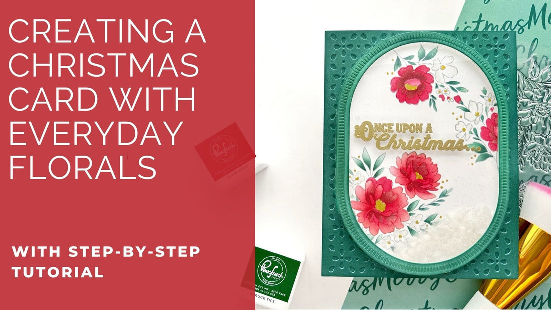 Stretch Your Everyday Florals to Create a Christmas Card | Stephanie Guse