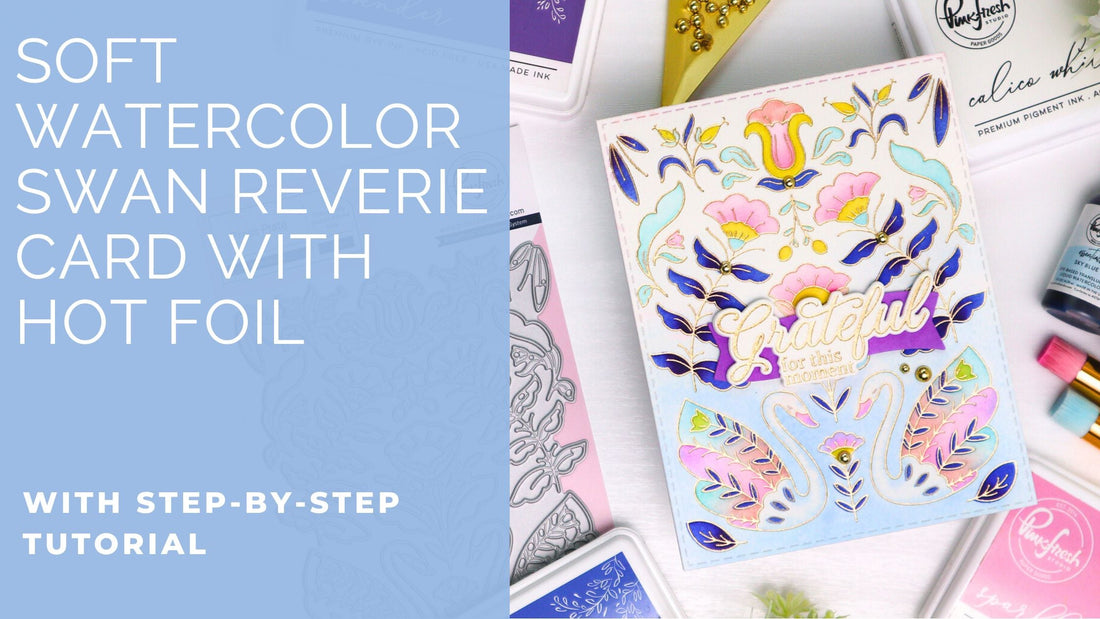 Soft Watercolor Swan Reverie Card with Hot Foil | TaeEun Yoo