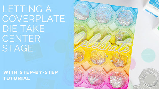 Modern Shaker Card Featuring Rainbow Ink Blending | Kathleen Schmelz