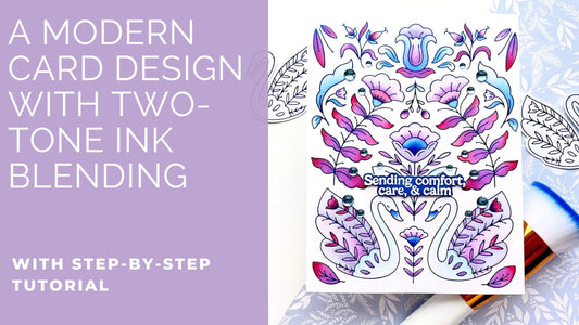 A modern card design with two-tone ink blending | Stephanie Guse