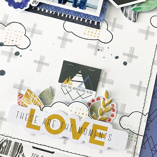 Using Stamps on A Layout Using the Escape the Ordinary and Boys Fort Collections with Adrienne Alvis