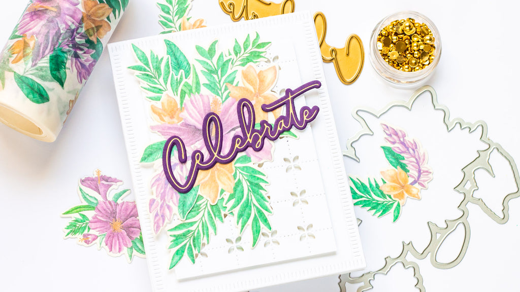 Hibiscus Washi Celebration Card | Angela Simpson