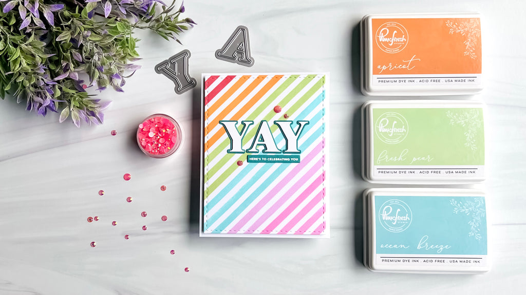 Pop Out: Diagonal Stripes Birthday Card