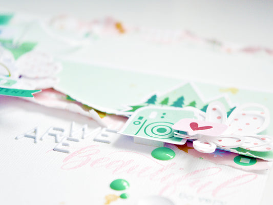 Two layouts using vibrant Super Cool and Noteworthy collections | Cristina Sales