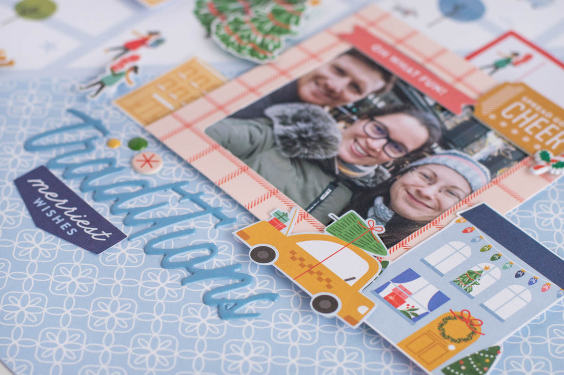 Festive Layout with Oh What Fun I Flora Farkas