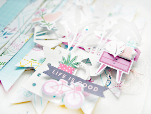 A way to use pieces of patterned papers leftover from other projects | Cristina Sales