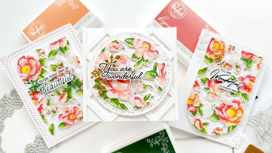 Peony Fantasy shaped cards