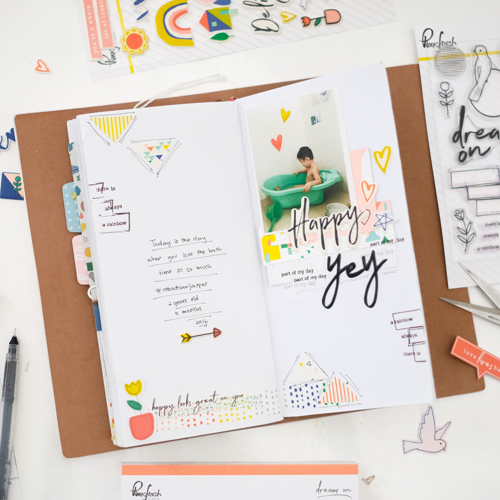 One Layout and Travel Notebook Spread - Dream On Collection With Evelyn Yusuf