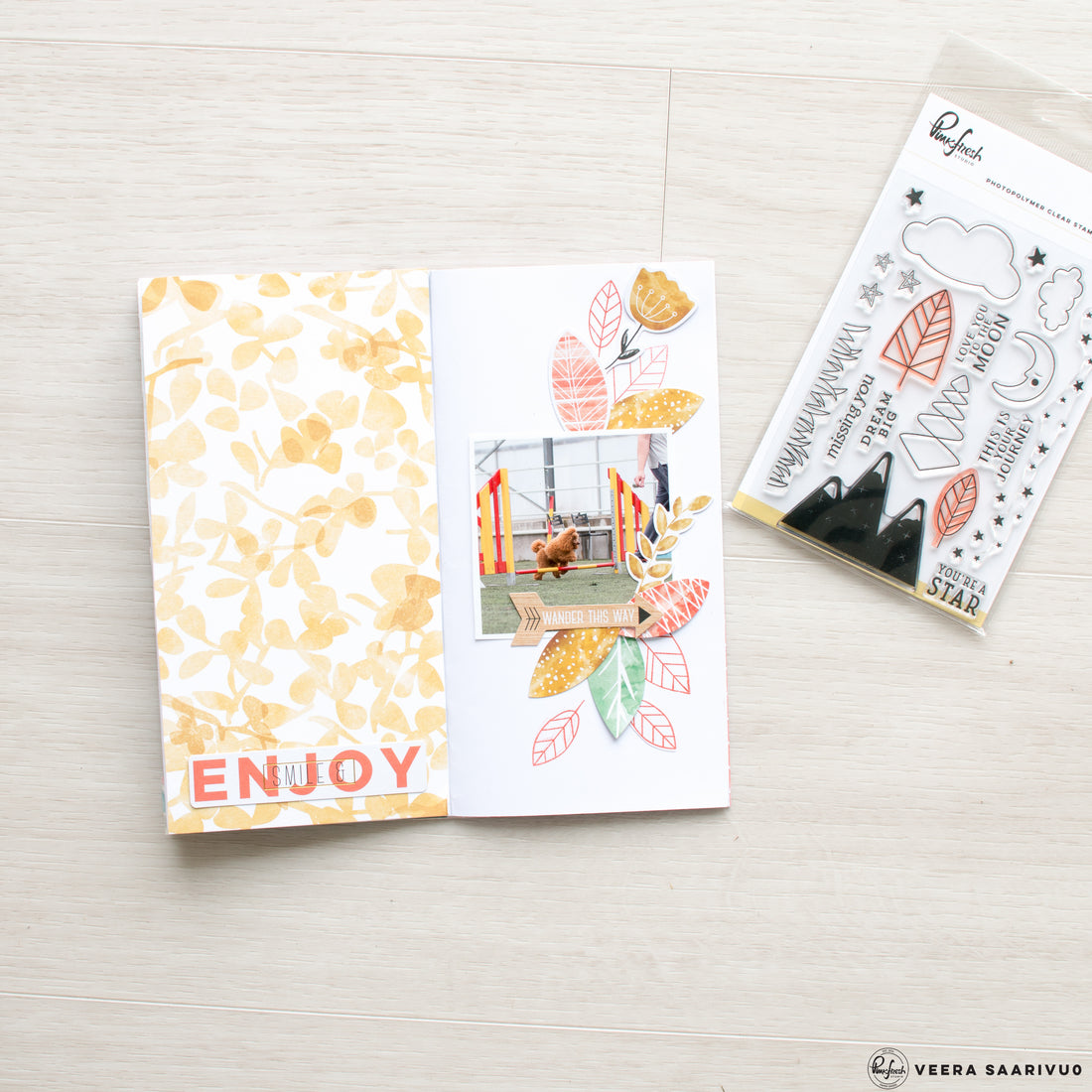 Stamping in Traveler's Notebook with Veera
