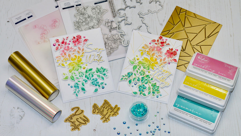 Blooming Branch + December Challenge = Colourful Holiday Cards