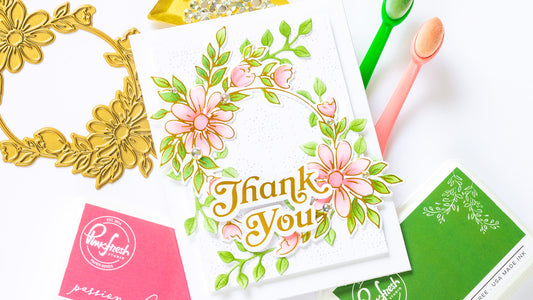 Foiled Daisy Wreath Thank You Card | Angela Simpson