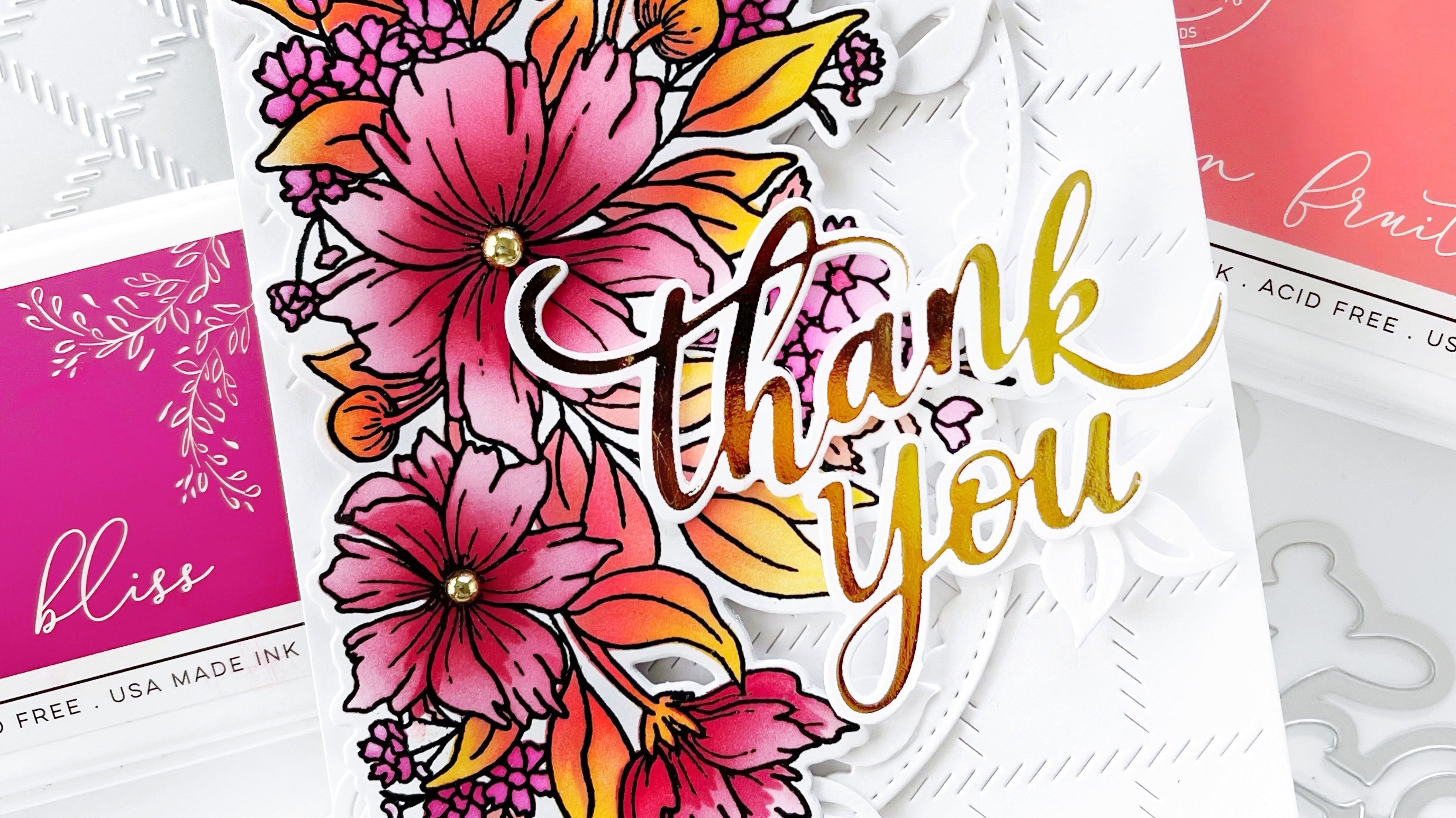 Autumn Cosmos Bunch Thank You Card | Dilay Nacar