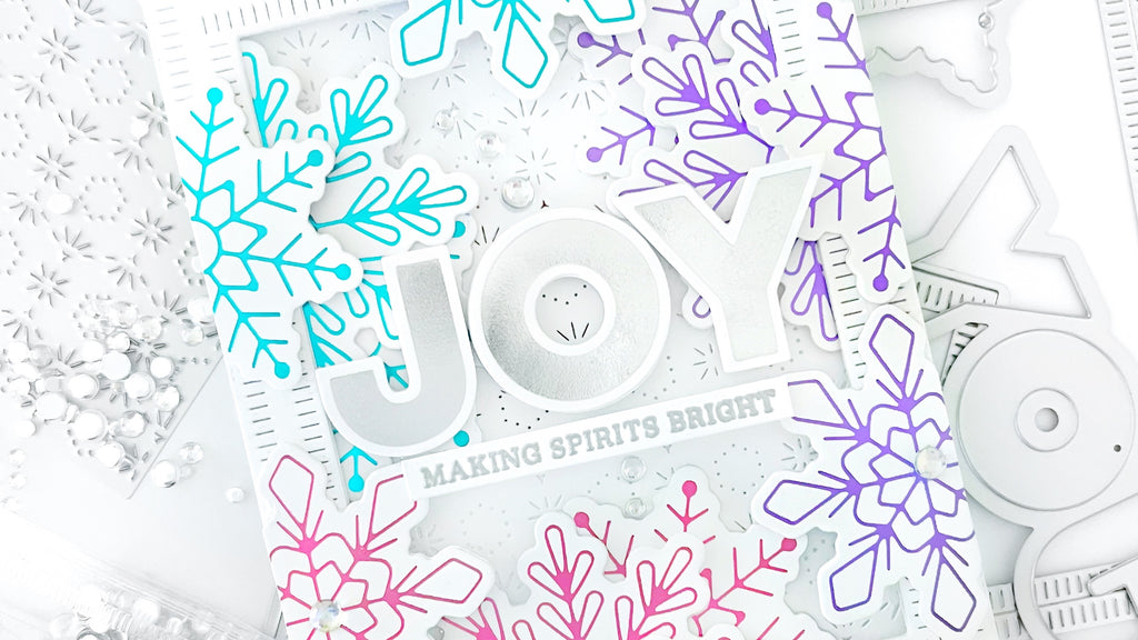 Foiled Snowflakes Joy Holiday Card | Dilay Nacar