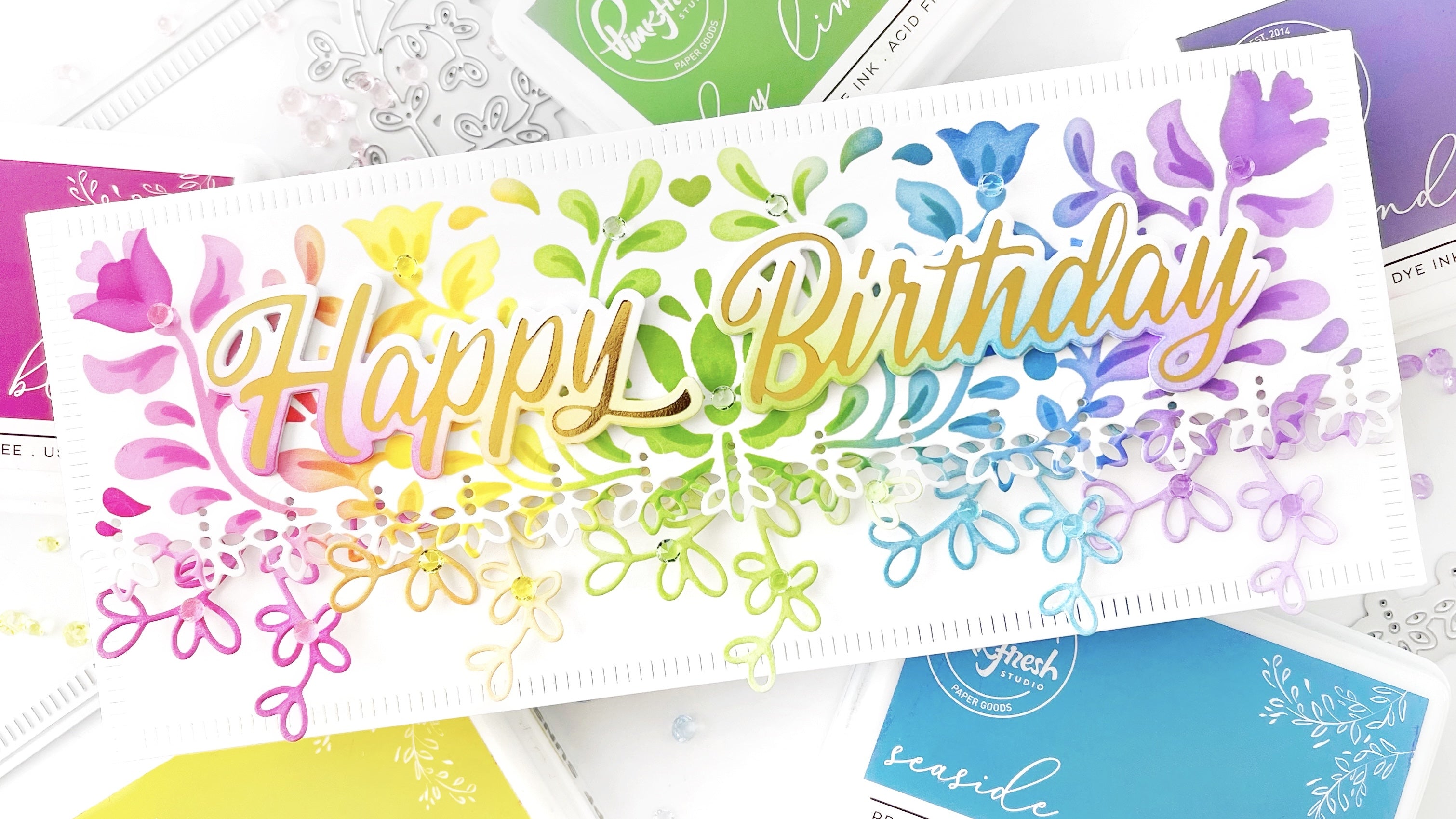 Happy Birthday Folk Art Slimline | Dilay Nacar